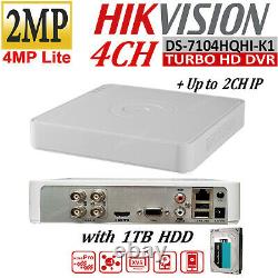 Hikvision 2mp 4ch Turbo Hd Dvr Ds-7104hqhi-k1 Avec 1 To Hdd Record 1080p H. 265