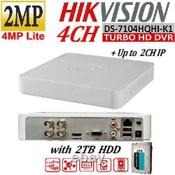 Hikvision 2mp 4ch Turbo Hd Dvr Ds-7104hqhi-k1 Avec Disque Dur 2 To Record 1080p H. 265