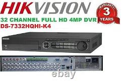 Hikvision 32 Channel Dvr 4mp Ds-7332hqhi-k4 Full Hd Turbo Hybrid Enregistreur Vidéosurveillance