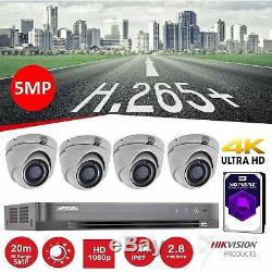 Hikvision 5mp Cctv Système Hd Kit De Sécurité 1080p 4 Caméras Enregistreur Dvr 1 To R 2 To