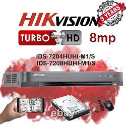 Hikvision Cctv 8mp Dvr Recorder 4ch/8ch Home Surveillance Caméra De Sécurité Système