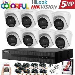 Hikvision Colour Cctv System Hd 8ch 5mp Dvr Enregistreur Caméra De Sécurité Kit Complet