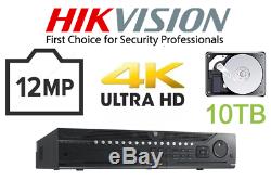 Hikvision Ds-9632ni-i8 Network Video Recorder 2u Noir 10tb 32ch 12mp 4k Hd Cctv