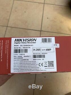 Hikvision Dvr 4 Canaux 4mp Full Hd Canal Système Cctv Enregistreur De Sécurité Turbo 4k Uhd