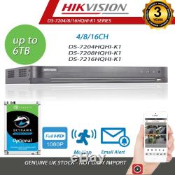 Hikvision Dvr 4ch Hqhi-k1 Turbo Cctv Full Hd 1080p Enregistreur Channel 4 Mp Dvr