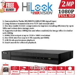 Hikvision Hilook Dvr 4 8 16 32ch Turbo Hd 1080p Hdmi 2mp Vga Cctv Enregistreur Vidéo