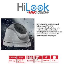 Hikvision Hilook Hd Cctv Système Kit Caméra 1080p Blanc Gris Dôme Enregistreur Home