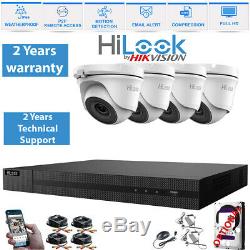 Hikvision Hilook Hd Cctv Système Kit Caméra 1080p Blanc Gris Dôme Enregistreur Home