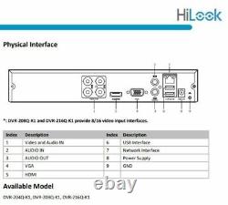 Hikvision Hilook Turbo Hd 1080p 5mp H. 265 Enregistreur Vidéo Numérique Cctv 4 Canaux