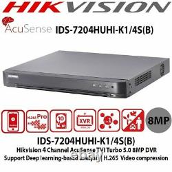 Hikvision Ids-7204huhi-k1/4s Acusense Turbo 4ch 5mp Dvr Enregistreur Cctv