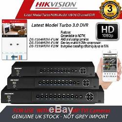 Hikvision Turbo Hd 3mp Dvr 4/8/16 Ch 1080p 4k Sortie Cctv Enregistreur Caméra Uk ^