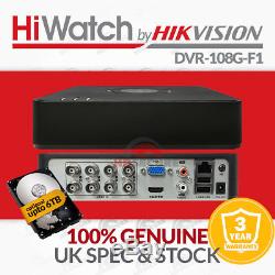 Hiwatch Hilook Hikvision Dvr 8ch Canal 1080p Cctv Enregistreur Vidéo Hdmi Sécurité