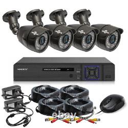 Kit de système de sécurité de caméra CCTV 1080p HD 4ch DVR à domicile avec disque dur extérieur au Royaume-Uni