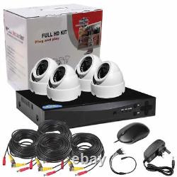Kit de système de sécurité de caméra CCTV HD 1080p 4CH DVR extérieur à domicile avec disque dur