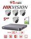Kit Système De Vidéosurveillance Hikvision 5mp Avec Enregistreur Dvr 4-8 Ch, Caméra Dôme Hd Avec Audio Pour L'extérieur.