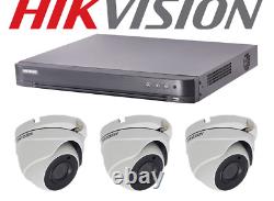 Kit système de vidéosurveillance Hikvision 5MP avec enregistreur DVR 4-8 CH, caméra dôme HD avec audio pour l'extérieur.