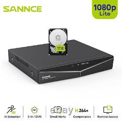 SANNCE 16CH 1080P Lite DVR CCTV Enregistreur vidéo numérique 5IN1 Alerte email Application Push