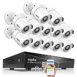 Sannce 5in1 1080n 16ch Dvr Enregistreur Surveillance 12x720p Caméra Cctv Système Tvi