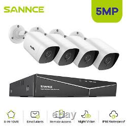 Sannce 5mp Cctv Camera System 8ch 5in1 Dvr 100ft Night Vision Kit Maison Sécurité