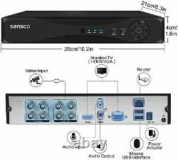 Sansco 8 Channel 1080p Dvr Enregistreur Cctv Système De Sécurité Avec 4x Super Hd 2.0mp