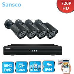 Sansco Cctv 4ch Hdmi 1080n Dvr Enregistreur 720p Système De Caméra De Surveillance Extérieure