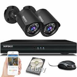 Sansco Smart Home 1080p Cctv Camera System, 4ch Dvr Recorder Avec Disque Dur 1 To