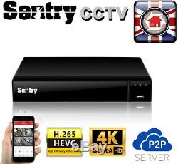 Sentry 4k 8mp Cctv Dvr Recorder Ultra Hd 5mp 4 Canaux 8 Canaux 16ch H265 + Box 1tb 2tb 3tb