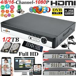 Smart Cctv Dvr 4/8/16 Channel System Security Ahd 1080p Enregistreur Vidéo P2p Hdmi