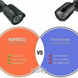 Système De Caméra De Vidéosurveillance Sansco Smart, Enregistreur 4 Canaux 1080n Dvr Avec 2x 1.3mp Hd Outdoo
