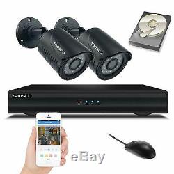 Système De Caméra De Vidéosurveillance Sansco Smart, Enregistreur 4 Canaux 1080n Dvr Avec 2x 1.3mp Hd Outdoo