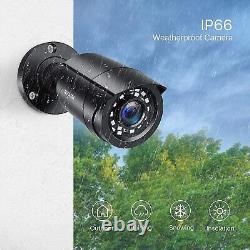 Système de caméra ZOSI CCTV 2 1080p avec disque dur H.265+ DVR Lite 5MP extérieur IP66