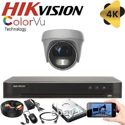 Système de caméra audio extérieure HIKVISION CCTV 8MP DVR 4K 5MP COLORVU avec microphone intégré