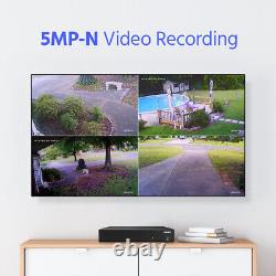 Système de caméra de sécurité ANNKE 2MP 360° Pan Tilt CCTV avec enregistreur DVR 5MP Lite H.265+