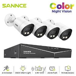 Système de caméra de sécurité CCTV SANNCE 1080P Vision nocturne en couleur intégrale DVR vidéo 8CH