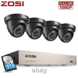 Système de caméra de sécurité CCTV ZOSI 1080P Surveillance à domicile 8CH DVR Disque dur de 1 To