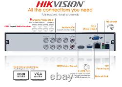 Système de caméra de sécurité HIKVISION 4K CCTV avec audio, DVR 8MP 8CH ColorVU OUTDOOR KIT