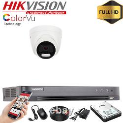 Système de caméra de sécurité Hikvision 1080P ColorVu 24/7 extérieur DVR 4CH 8CH Full HD
