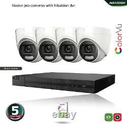 Système de caméra de sécurité Hikvision 5mp Colorvu Cctv 2k Dvr avec kit de caméra de sécurité nocturne extérieure