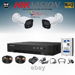 Système de caméra de sécurité Hikvision CCTV 1080P ColorVu 4CH 8CH DVR Kit extérieur pour la maison