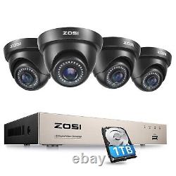 Système de caméra de sécurité ZOSI 1080P CCTV HD 5MP Lite avec enregistreur DVR et disque dur de 1 To.