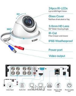 Système de caméra de sécurité à domicile ZOSI 1080P 8CH DVR 3000TVL avec alerte de mouvement et extérieur
