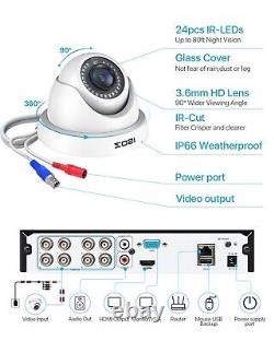 Système de caméra de sécurité à domicile ZOSI 1080P 8CH DVR 3000TVL avec disque dur de 2 To
