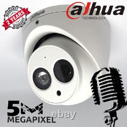 Système de caméra de sécurité extérieure Dahua CCTV 5MP avec audio, infrarouge et POC Kit complet DVR 4CH 8CH