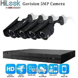 Système de caméra de sécurité extérieure Hikvision 5MP CCTV Kit Home 4CH DVR avec disque dur au Royaume-Uni