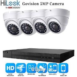 Système de caméra de sécurité extérieure Hikvision 5MP CCTV Kit Home 4CH DVR avec disque dur au Royaume-Uni