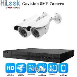 Système de caméra de sécurité extérieure Hikvision 5MP CCTV avec vision nocturne et enregistreur DVR 4CH