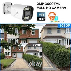 Système de caméra de sécurité extérieure pour domicile avec enregistreur 4CH DVR, kit de caméra de vidéosurveillance HD 1080P avec disque dur, Royaume-Uni