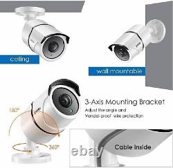 Système de caméra de surveillance ZOSI 4K UHD 8MP pour la sécurité à domicile avec vision nocturne en extérieur + disque dur de 2 To