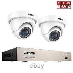 Système de caméra de surveillance ZOSI CCTV 1080P 4CH 1TB DVR Maison Surveillance Extérieure