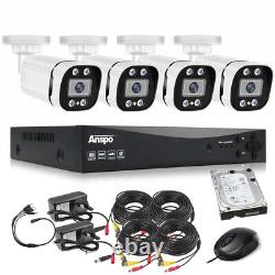 Système de caméra de vidéosurveillance CCTV DVR 8 canaux 1080P HD vision nocturne extérieure avec disque dur